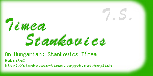 timea stankovics business card
